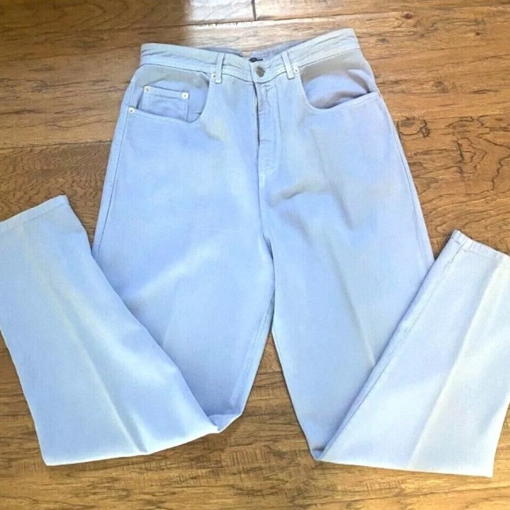Karen Kane Straight Cut Jeans Size 12 Tall Denim Light Blue Faded Wash